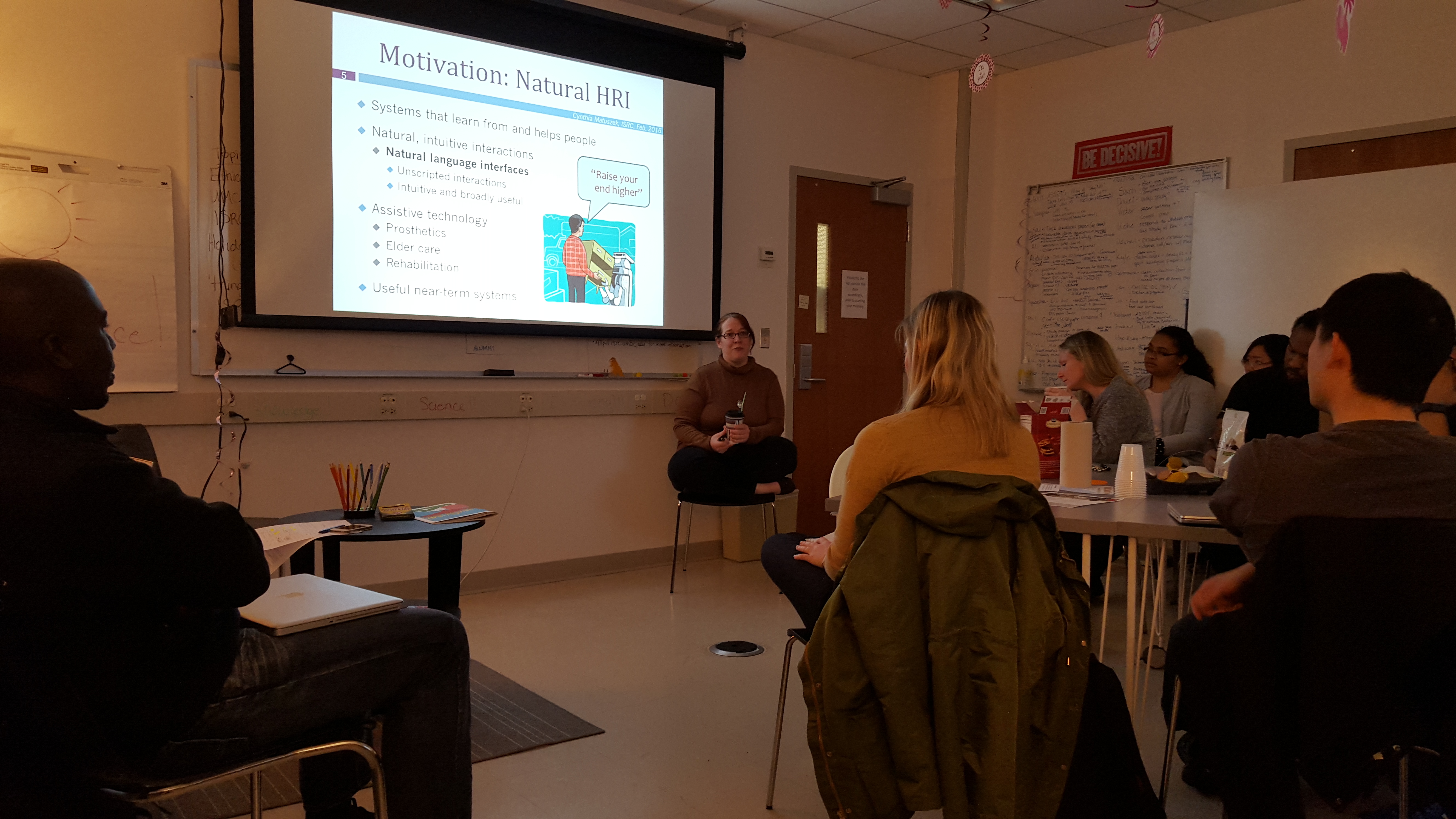 CSEE’s Cynthia Matuszek speaking at monthly ISRC meet-up in the Collaboratory